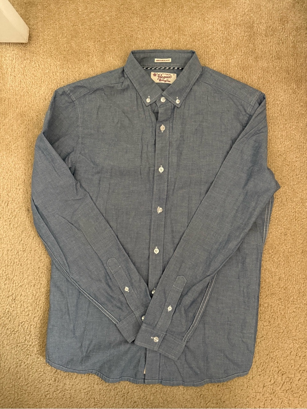 Original Penguin Light Blue Casual Button-Down Shirt - Picture 8 of 9